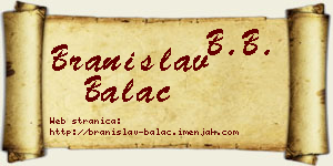 Branislav Balać vizit kartica